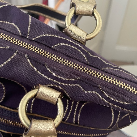 Coach Purple & Gold Poppy Tote - Picture 7 of 11